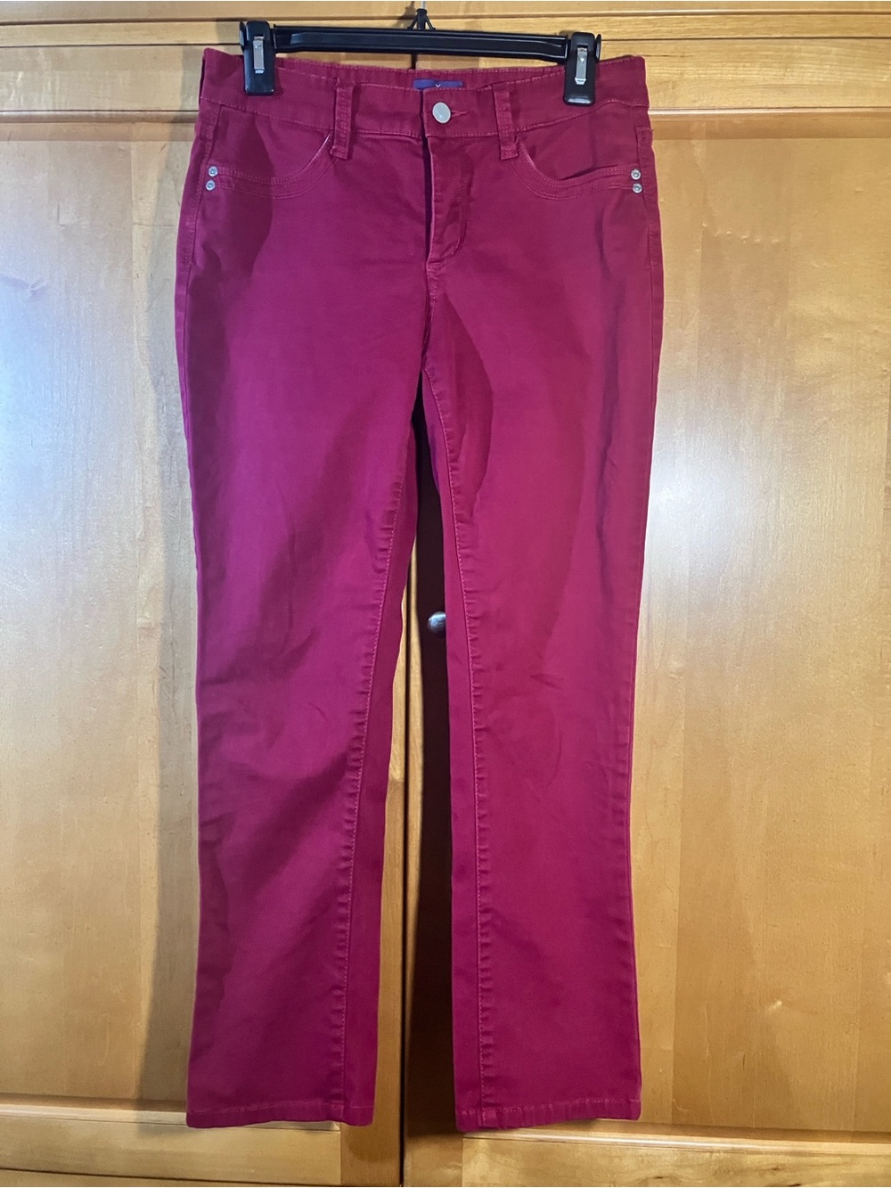NYDJ Straight-Leg Jeans in Deep Burgundy